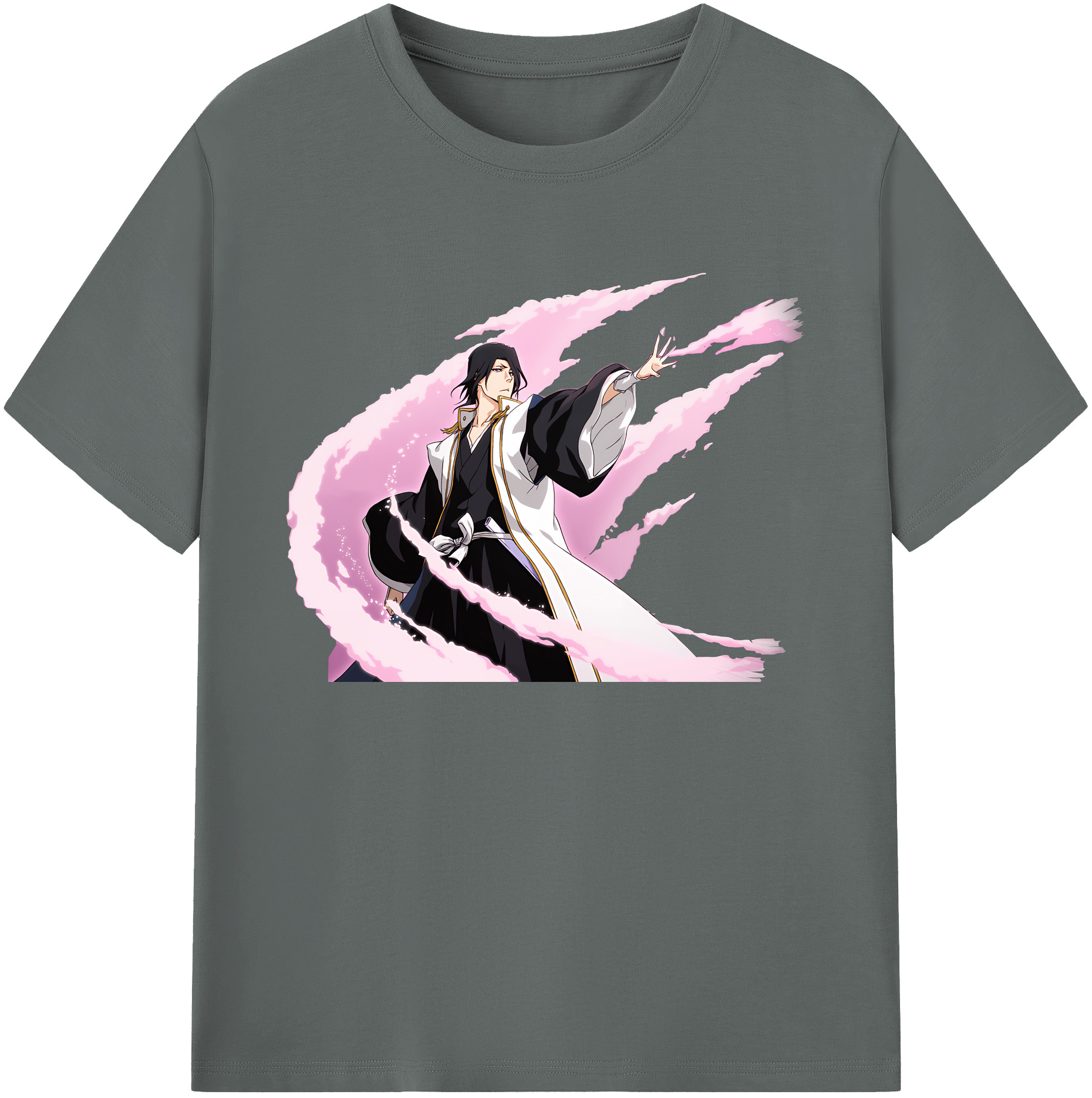 （画像用） ブリーチ くちき びゃくや BLEACH Kuchiki Byakuya 綿100％ メンズ半袖Tシャツ｜肌触りやわらか＆通気性